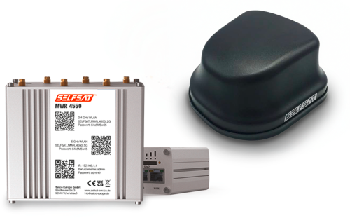 Selfsat 4G / LTE & WLAN Internet Router MWR 4550 Komplettset bis 300 Mbps inkl. 4G / 5G ready Dachantenne schwarz - Router