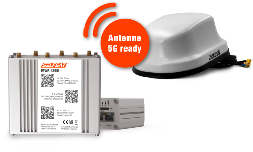 Selfsat 4G / LTE & WLAN Internet Router MWR 4550 Komplettset bis 300 Mbps inkl. 4G / 5G ready Dachantenne weiß - Router