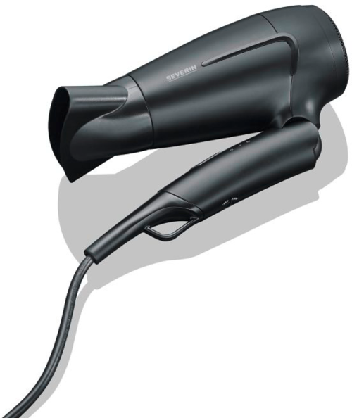 Severin HT 0159 Reisehaartrockner mit faltbarem Griff 1600 W schwarz  - Badzubehör