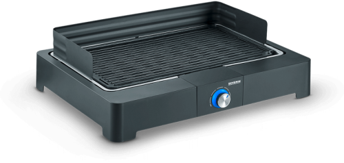 Severin PG 8567 Tischgrill mit Grillplatte aus Aluminium 2200 W  Schwarz  - Elektrogrills