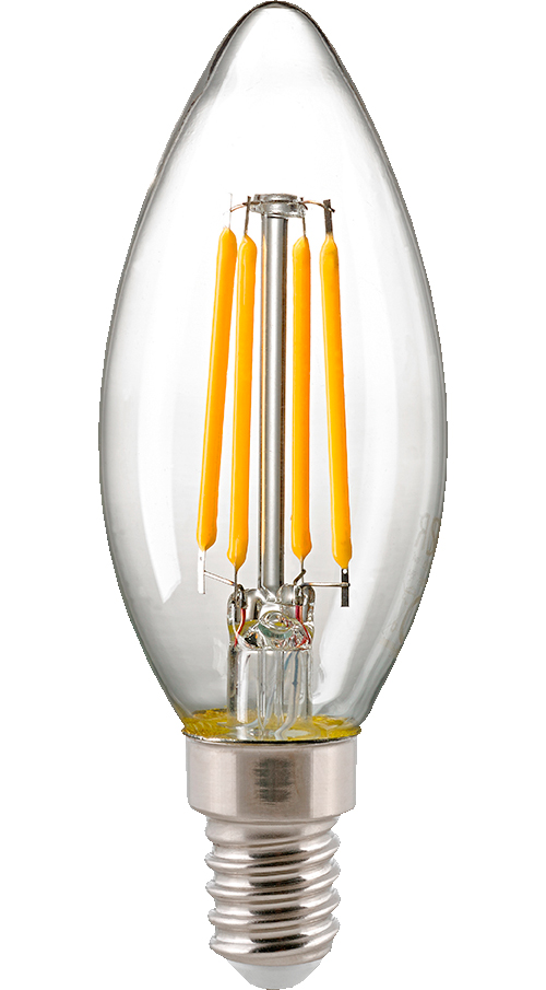 Sigor Filament LED Kerzenlampe dimmbar klar E14 230 V / 2,5 W 250 lm - Einbauleuchten & Leuchtmittel