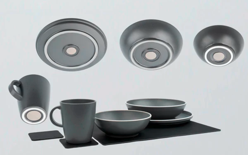 Silwy Brunner Dolomit Magnet-Geschirrset Kunststoff 11-teilig für 2 Personen grau - Kunststoff und Melamin Geschirr-Sets