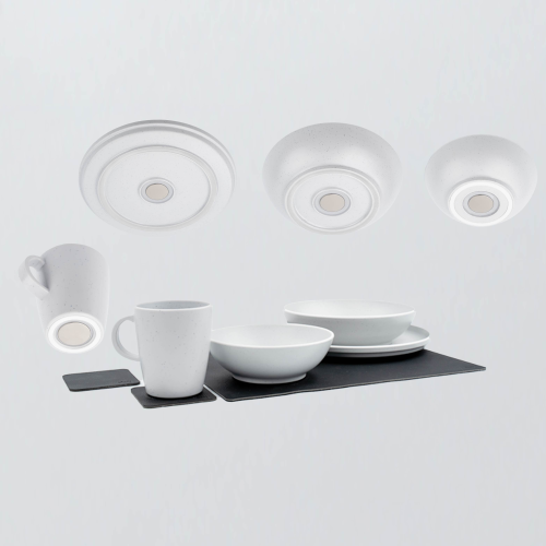 Silwy Brunner Dolomit Magnet-Geschirrset Kunststoff 11-teilig für 2 Personen weiß - Kunststoff und Melamin Geschirr-Sets