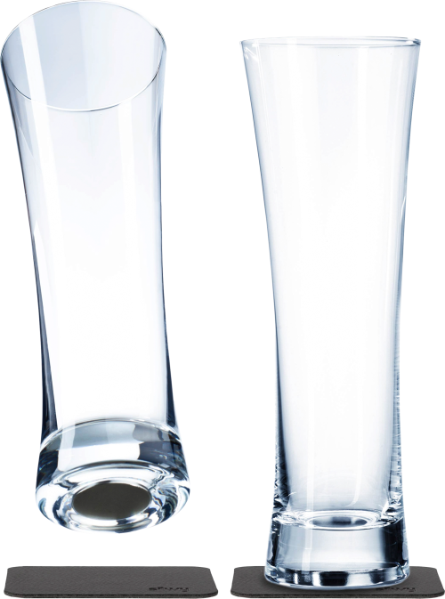 Silwy Magnet-Bier-Kristallgläser mit Untersetzer 4-tlg. (330 ml) - Gläser