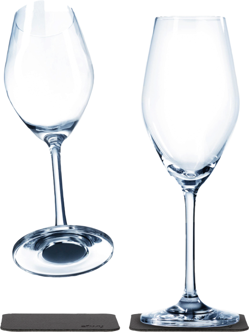Silwy Magnet-Champagnergläser inkl. Untersetzer 2er Set (200 ml)  - Gläser