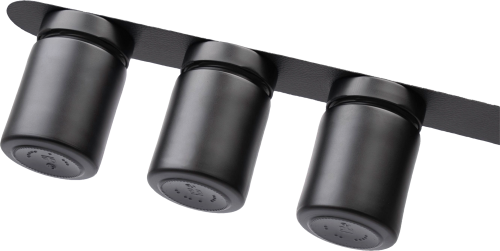 Silwy Magnet-Feinkostgläser ALL BLACK 192 ml inkl. Leiste BLACK - Gewürzstreuer & Flüssigkeitsspender