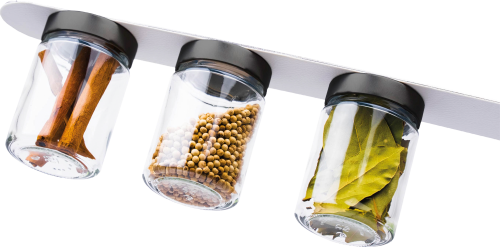 Silwy Magnet-Feinkostgläser WHITE & CLASSY 192 ml inkl. Leiste WHITE - Gewürzstreuer & Flüssigkeitsspender