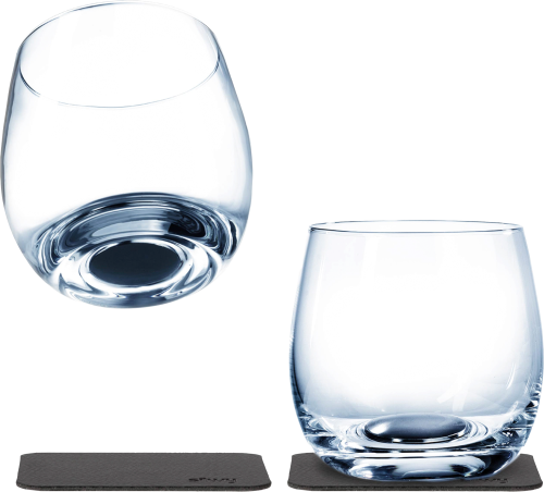 Silwy Magnet-Whiskygläser inkl. Untersetzer 2er Set (250 ml) - Gläser
