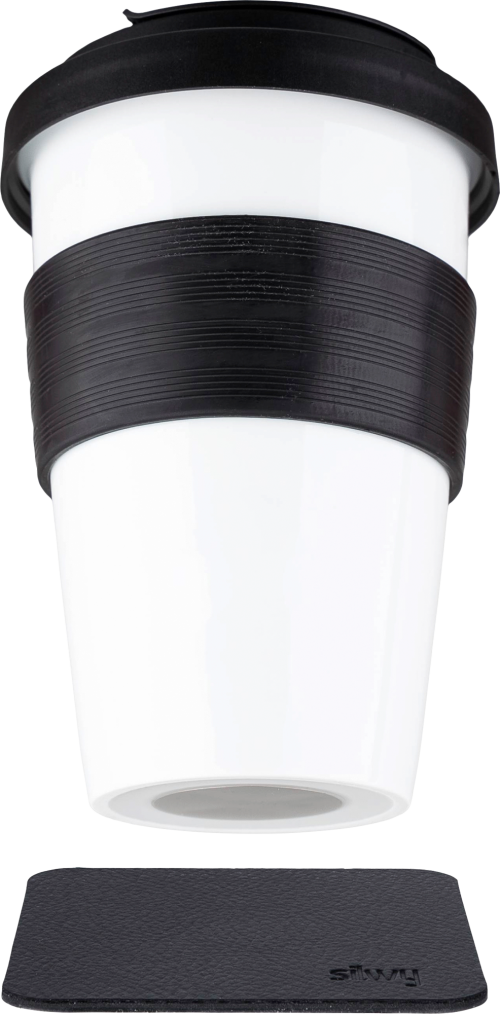 Silwy To-Go-Cup Porzellan inkl. Untersetzer 350ml - Becher & Tassen