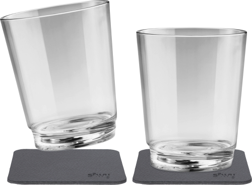 Silwy Tritan-Magnetgläser mit Untersetzer 2er Set  (250 ml) Classic - Gläser