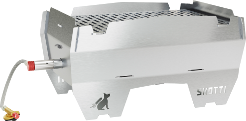 Skotti mobiler Gasgrill / Kohlegrill inklusive Tragetasche und Gasschlauch  - Kartuschengrills
