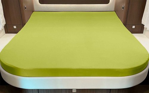 Spannbettlaken für Queensbett mit Abrundung oder Ecke Apfelgrün - Spannbetttücher & Bettwäsche von Bettwaren-Shop