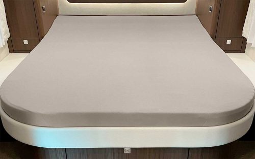 Spannbettlaken für Queensbett mit Abrundung oder Ecke Basalt - Spannbetttücher & Bettwäsche von Bettwaren-Shop