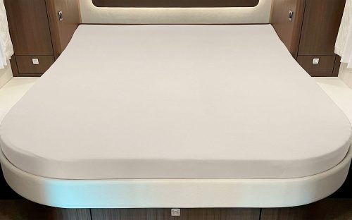 Spannbettlaken für Queensbett mit Abrundung oder Ecke Sand - Spannbetttücher & Bettwäsche von Bettwaren-Shop