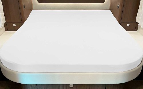 Spannbettlaken für Queensbett mit Abrundung oder Ecke Silber - Spannbetttücher & Bettwäsche von Bettwaren-Shop