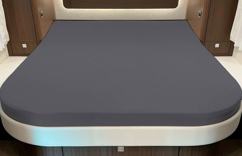 Spannbettlaken für Queensbett mit Abrundung oder Ecke Titanium - Spannbetttücher & Bettwäsche von Bettwaren-Shop