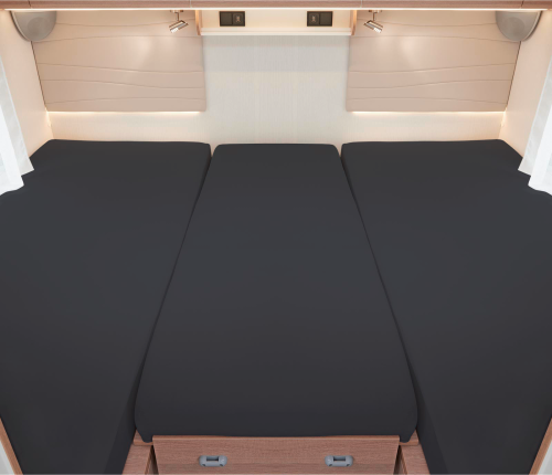 Spannbetttuch Set 3 teilig für Heckbetten anthrazit - Spannbetttücher & Bettwäsche von Bettwaren-Shop