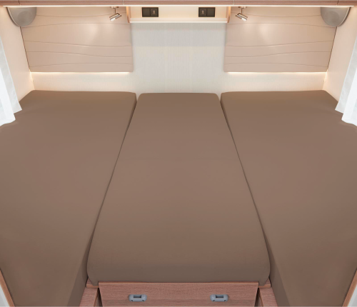 Spannbetttuch Set 3 teilig für Heckbetten taupe - Spannbetttücher & Bettwäsche von Bettwaren-Shop