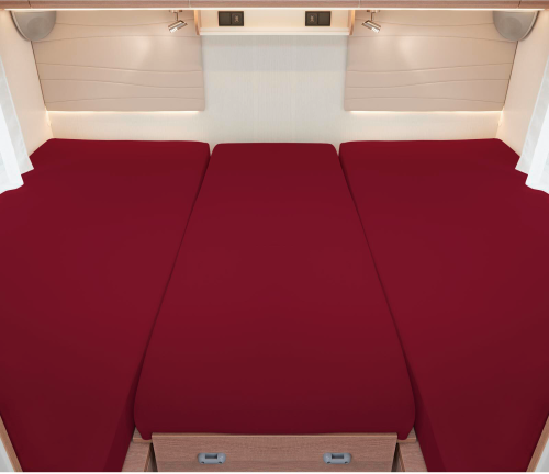 Spannbetttuch Set 3 teilig für Heckbetten weinrot - Spannbetttücher & Bettwäsche von Bettwaren-Shop