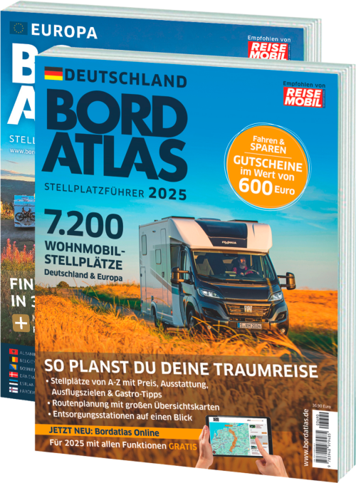 Stellplatzführer Bordatlas 2025 Deutschland und Europa - Campingführer von Reisemobil International