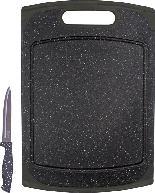 Steuber Schneidebrett Granit Design 29 x 20 cm inkl. Schälmesser 19 cm - Schneidebretter