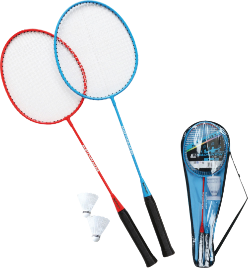 Sunflex sport Matchmaker 2 Badmintonset mit 2 modernen Schlägern und 2 Federbällen in praktischer Nylontragetasche - Spielsachen