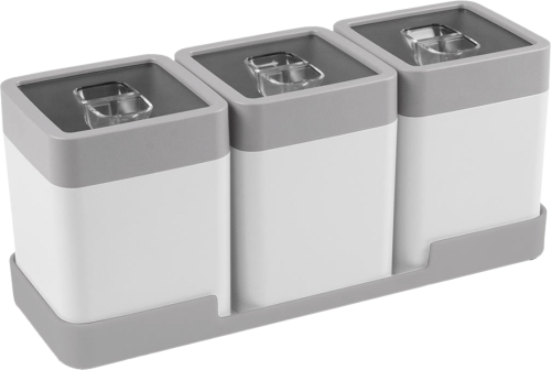 Sunware Sigma Dry food Set 0,6 Liter mit Tray weiß grau - Lebensmittelbehälter / Vorratsdosen