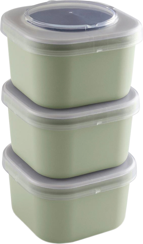 Sunware Sigma home Food to go Lunchbox 3er-Set  grün - Lebensmittelbehälter / Vorratsdosen