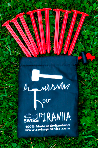 Swiss Piranha RT90 Zelthering rot 9 cm 10 er Set im Beutel - Zeltheringe & Abspannmaterial