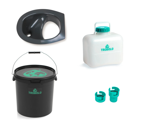 TROBOLO Do it yourself Set 4 teilig für den Eigenbau der Trenntoilette 11 Liter grau - Trenntoiletten