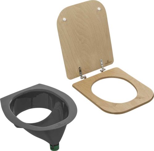TROBOLO Trenntoiletten Einsatz & Holzsitz Grau - Trenntoiletten