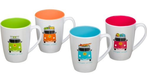 Tassen 4er Set Camper Smiles 350 ml - Becher & Tassen von Flamefield