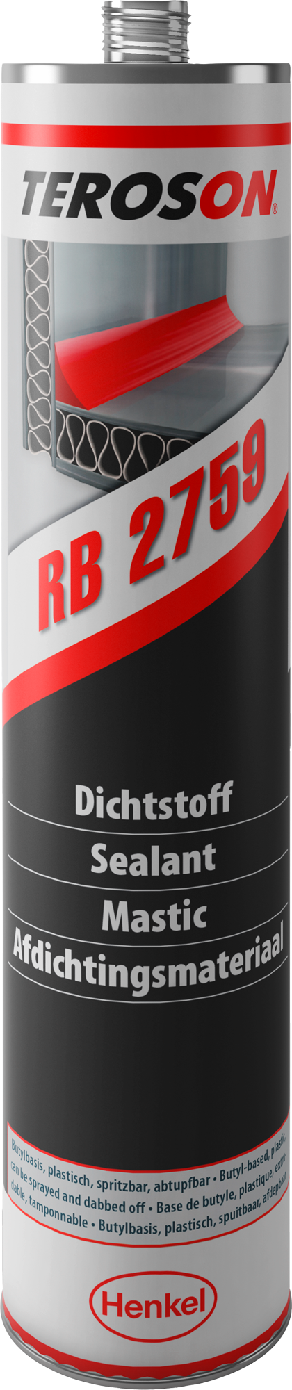 Teroson RB 2759 1-K-Montagedichtstoff für vielseitige Abdichtungen mittlere Festigkeit grau 310 ml - Klebstoffe & Dichtmittel