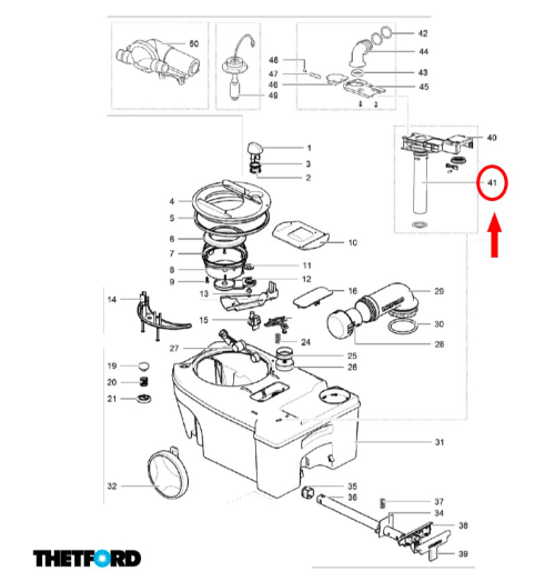 Thetford Insert Pump Out passend zu Abwassertank C250 - C260 - Ersatzteile Thetford Toiletten