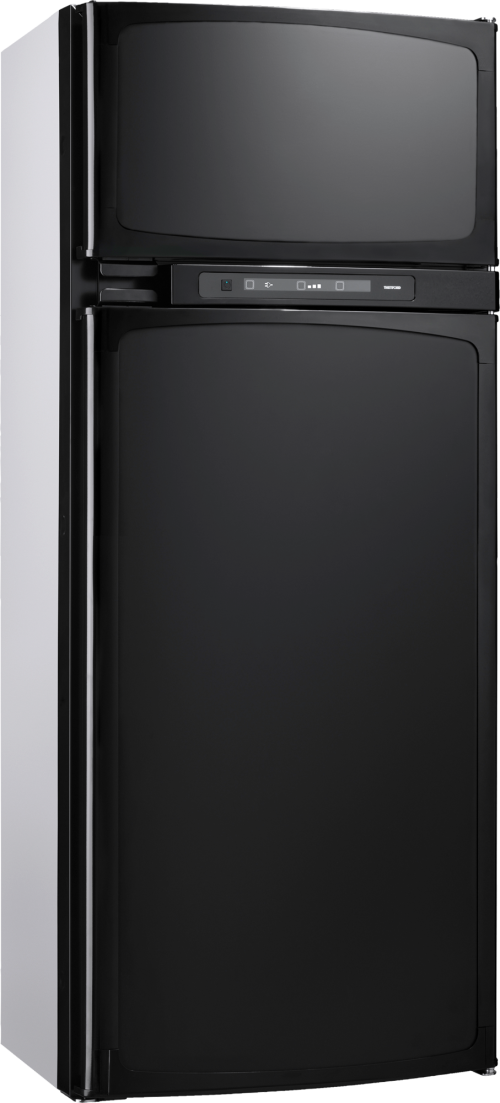 Thetford N4175-E+ LED Absorberkühlschrank / Doppeltürig / 175 Liter / Betrieb mit Gas / 12V / 230 V mit LED-Display / Rahmen gebogen - Standkühlschränke