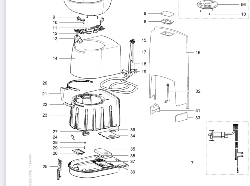 Thetford Ring Blade Mechanismus passend für den Fäkalientank C-250/260 - Ersatzteile Thetford Toiletten