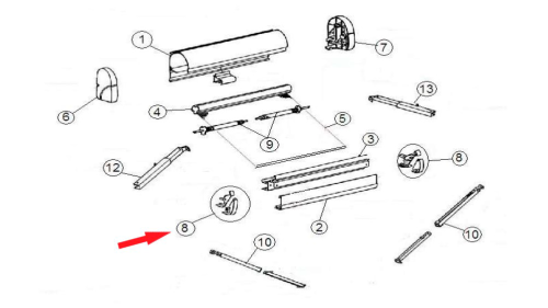 Thule Abdeckung Frontprofil  (links+rechts) - Ersatzteile Zelte & Markisen