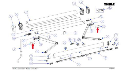 Thule Abdeckung für Gelenkarm - Ersatzteile Fahrzeug