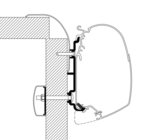 Thule Adapter T 4200 VW T5/T6 Minivan Reimo Multi Rail S - Markisenadapter