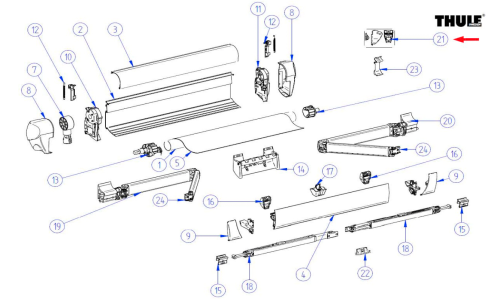 Thule Befestigungssatz passend zu Thule Omnistor 5003 - Ersatzteile Zelte & Markisen