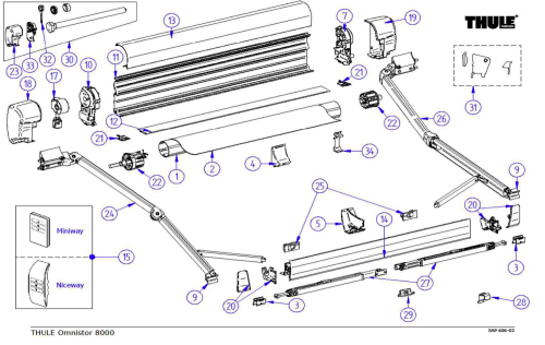 Thule Endkappe Alu passend zu T. 8000 (eloxiert) - Ersatzteile Zelte & Markisen