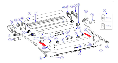 Thule Endkappe Front  - Ersatzteile Zelte & Markisen