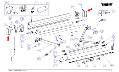 Thule Endkappen  - Ersatzteile Fahrzeug