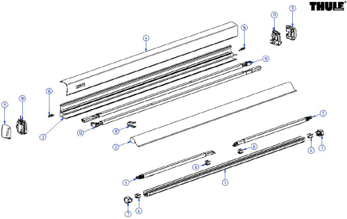Thule Endkappen Walze 2 Stück links und rechts für Markise 3200 - Thule Ersatzteilnummer 1500603516 - Ersatzteile Zelte & Markisen
