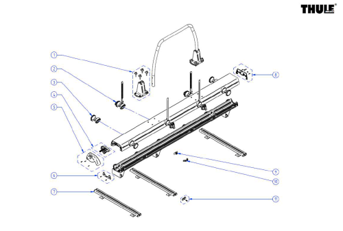 Thule Endkappen für Montageschiene 6 Stück für Fahrradträger VeloSlide – Thule Ersatzteilnummer 1500603405  - Ersatzteile Fahrzeug