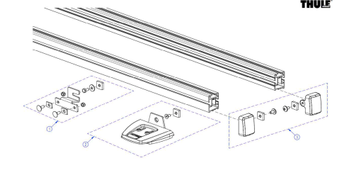 Thule Endkappen für Thule Längsschienen 2 Stück - Thule Ersatzteilnummer 1500603185 - Wasserversorgung Ersatzteile  und Zubehör