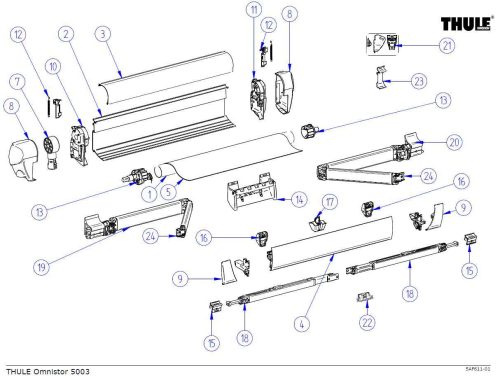 Thule Endplatte passend zu T. Omnistor 5003 - Ersatzteile Zelte & Markisen