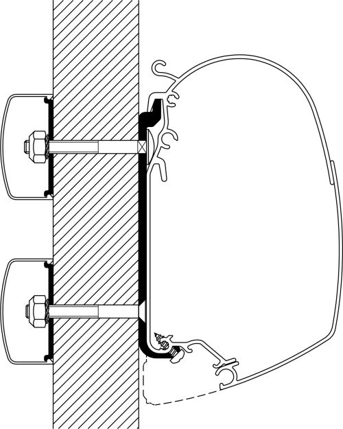 Thule Flachadapter 40 cm für Markise Serie 5 (5er Set ) - Markisenadapter