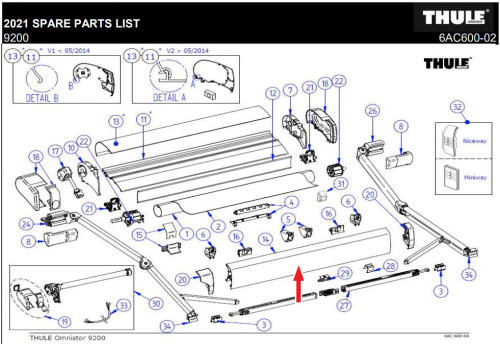 Thule Frontblende ( 4,5 m )  - Ersatzteile Fahrzeug