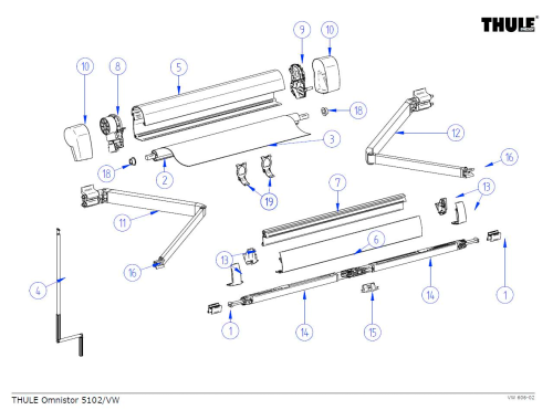 Thule Frontblendenendkappen-Satz passend zu T. Omnistor 5102 - Ersatzteile Zelte & Markisen